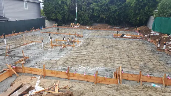 Slab-on-grade foundation — site photo 14