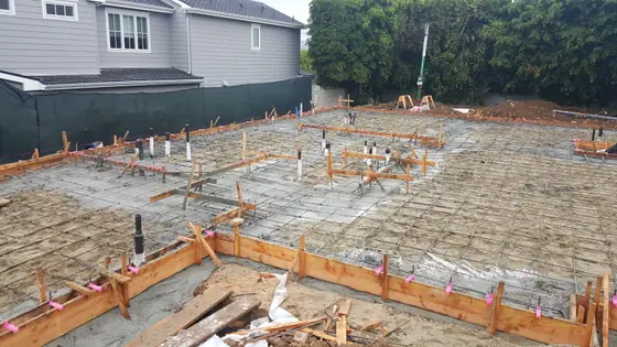 Slab-on-grade foundation — site photo 16
